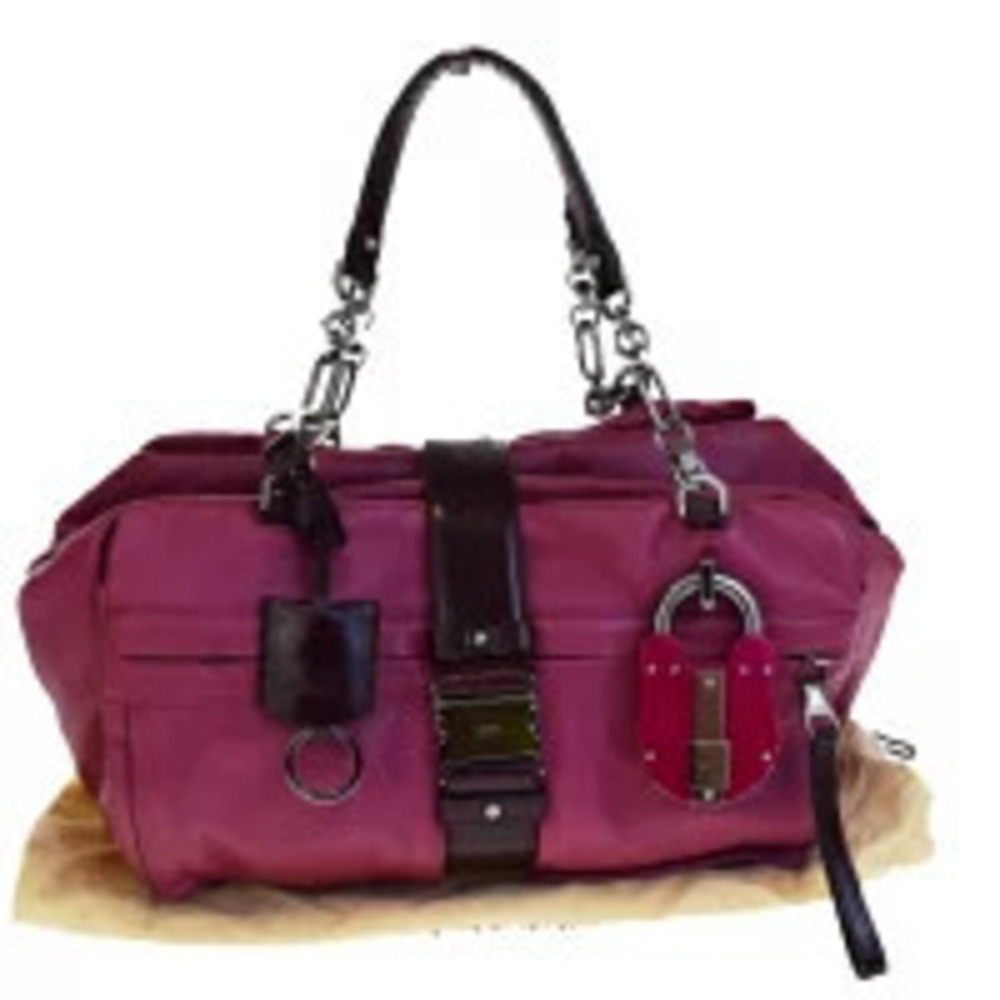Loewe Chain Shoulder Bag Pink Patent Vernis Leather Padlock